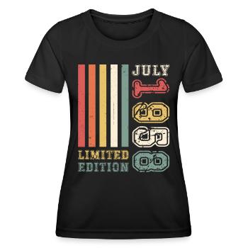 65. Geburtstag Mann Legendary Juli Jahrgang 1958 - Frauen Funktions-T-Shirt - Schwarz - Vorne - AI Model Female 172 light (172cm)