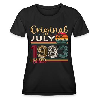 40th Birthday Man Original July Vintage 1983 - Women's Functional T-Shirt - black - Front - AI Model Female 172 light (172cm)