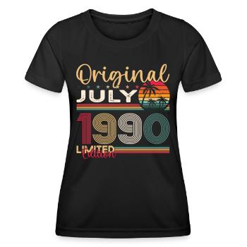 33rd Birthday Man Original July Vintage 1990 - Women's Functional T-Shirt - black - Front - AI Model Female 172 light (172cm)