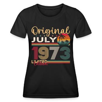 50th Birthday Man Original July Vintage 1973 - Women's Functional T-Shirt - black - Front - AI Model Female 172 light (172cm)