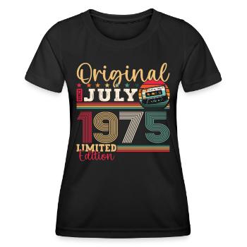 48. Geburtstag Mann Juli Jahrgang 1975 Kassette - Frauen Funktions-T-Shirt - Schwarz - Vorne - AI Model Female 172 light (172cm)