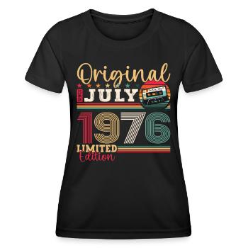 47. Geburtstag Mann Juli Jahrgang 1976 Kassette - Frauen Funktions-T-Shirt - Schwarz - Vorne - AI Model Female 172 light (172cm)