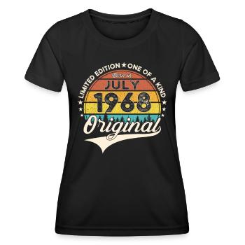55th Birthday Man Born In July Born 1968 - Women's Functional T-Shirt - black - Front - AI Model Female 172 light (172cm)