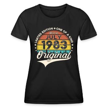 40th Birthday Man Born In July Born 1983 - Women's Functional T-Shirt - black - Front - AI Model Female 172 light (172cm)