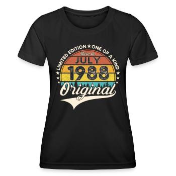 35th Birthday Man Born In July Born 1988 - Women's Functional T-Shirt - black - Front - AI Model Female 172 light (172cm)