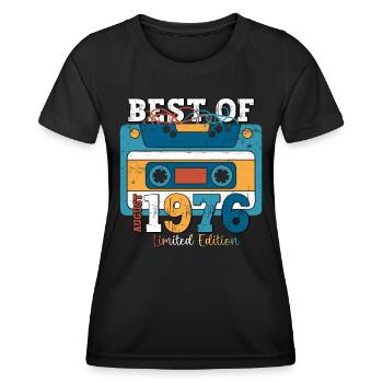 47. Geburtstag Mann August Jahrgang 1976 Kassette - Frauen Funktions-T-Shirt - Schwarz - Vorne - AI Model Female 172 light (172cm)
