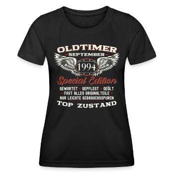 29. Geburtstag Oldtimer September Jahrgang 1994 - Frauen Funktions-T-Shirt - Schwarz - Vorne - AI Model Female 172 light (172cm)
