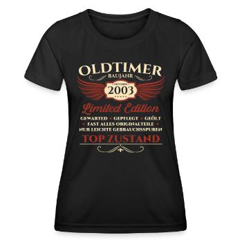 20. Geburtstag Oldtimer Oktober Jahrgang 2003 - Frauen Funktions-T-Shirt - Schwarz - Vorne - AI Model Female 172 light (172cm)
