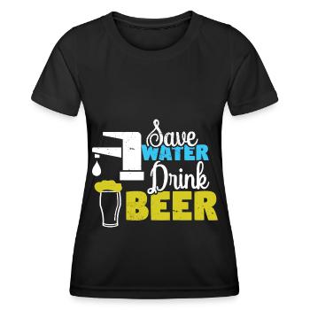 Bier Alkohol Party Trinkspiel Saufen - Frauen Funktions-T-Shirt - Schwarz - Vorne - AI Model Female 172 light (172cm)