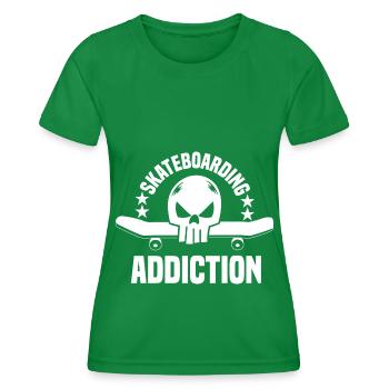 Skateboard Skateboardfahrer Skaten - Frauen Funktions-T-Shirt - Kelly Green - Vorne - AI Model Female 172 dark (172cm)