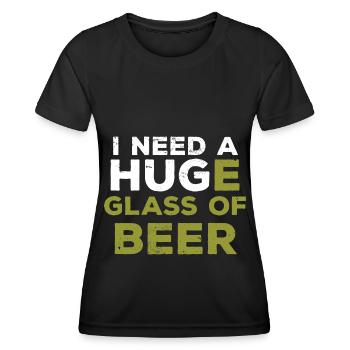 Bière Bière Bière Boire de la bière Alcohol Party - T-shirt sport Femme - noir - Devant - AI Model Female 172 light (172cm)