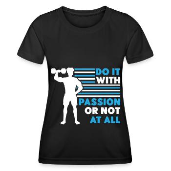 Bodybuilding Kraftsport Fitness Muskelaufbau - Frauen Funktions-T-Shirt - Schwarz - Vorne - AI Model Female 172 light (172cm)