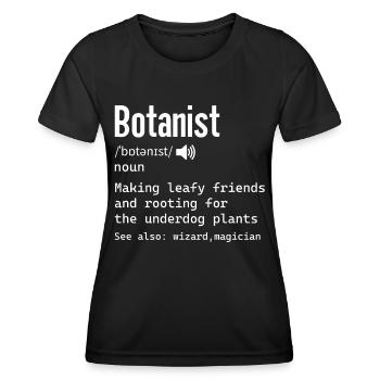Définition botaniste pour science Biologiste nerdy - T-shirt sport Femme - noir - Devant - AI Model Female 172 light (172cm)