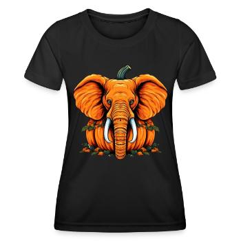 Elephant Pumpkin Lazy Halloween Party Costume Kids - Women's Functional T-Shirt - black - Front - AI Model Female 172 light (172cm)