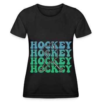 Ice Hockey Skates Puck Hockey Women - Women's Functional T-Shirt - black - Front - AI Model Female 172 light (172cm)