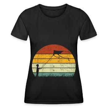 Kite flying Kite flying Vintage - Women's Functional T-Shirt - black - Front - AI Model Female 172 light (172cm)