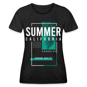 Summer California Paradise - Frauen Funktions-T-Shirt - Schwarz - Vorne - AI Model Female 172 light (172cm)