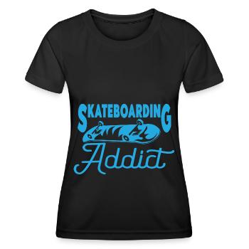 Skateboard Skateboard Skateboarder Patinage - T-shirt sport Femme - noir - Devant - AI Model Female 172 light (172cm)