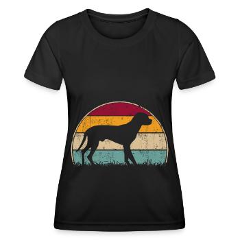 Schwarzwildbracke Slovenský Kopov Retro Vintage - Frauen Funktions-T-Shirt - Schwarz - Vorne - AI Model Female 172 light (172cm)