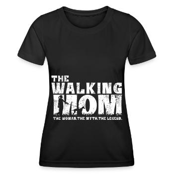 Podenco Canario Mama La maman qui marche - T-shirt sport Femme - noir - Devant - AI Model Female 172 light (172cm)