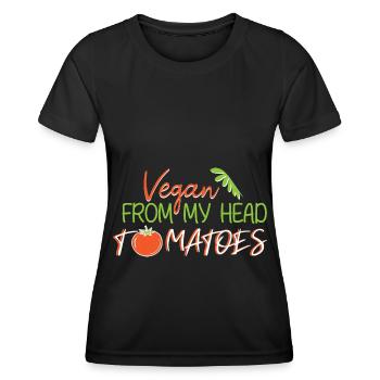 Vegan Veganer Fleischverzicht vegane Ernährung - Frauen Funktions-T-Shirt - Schwarz - Vorne - AI Model Female 172 light (172cm)