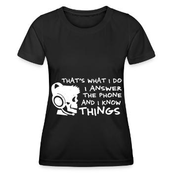 Call Center Telefonist Telefondienst Telefonlabor - Frauen Funktions-T-Shirt - Schwarz - Vorne - AI Model Female 172 light (172cm)