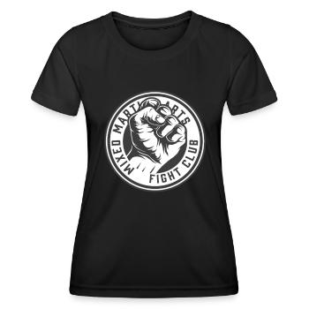 MMA Fight Club, Muay Thai, Boxe, Kickboxing, Karaté - T-shirt sport Femme - noir - Devant - AI Model Female 172 light (172cm)