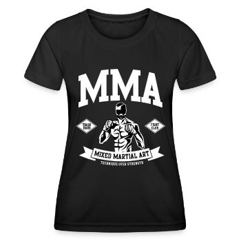 MMA Martial Arts Muay Thai Boxen Kickboxen Fighter - Frauen Funktions-T-Shirt - Schwarz - Vorne - AI Model Female 172 light (172cm)