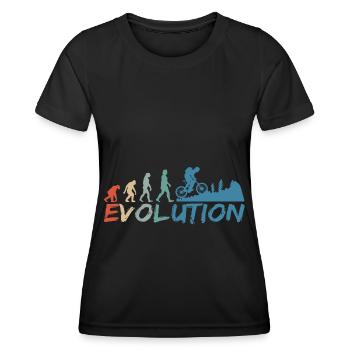 MTB Mountain bike Papa Dad Mtb Evolution Retro - Frauen Funktions-T-Shirt - Schwarz - Vorne - AI Model Female 172 light (172cm)