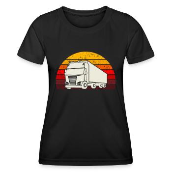 retro camion routier cadeau chauffeur - T-shirt sport Femme - noir - Devant - AI Model Female 172 light (172cm)