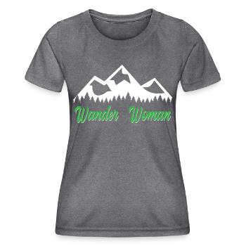 Randonner Woman sort montagne nature hobby randonnée - T-shirt sport Femme - mélange sombre  - Devant - AI Model Female 172 light (172cm)