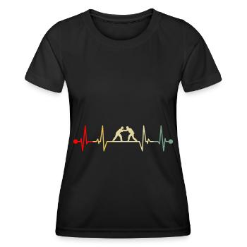 Jiu Jitsu Herzschlag Kämpfer Vintage - Frauen Funktions-T-Shirt - Schwarz - Vorne - AI Model Female 172 light (172cm)