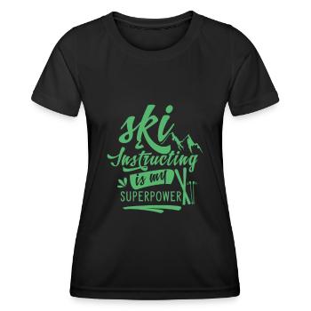 Skilehrerin Skilehrer Skiclub Ski Instructor Ski - Women's Functional T-Shirt - black - Front - AI Model Female 172 light (172cm)