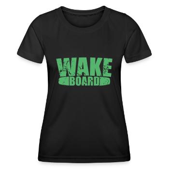 Wakeboard Wakeboard Wakeboard Wakeboarder Wakeboarder corde - T-shirt sport Femme - noir - Devant - AI Model Female 172 light (172cm)