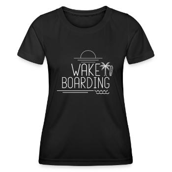 Wakeboard - Frauen Funktions-T-Shirt - Schwarz - Vorne - AI Model Female 172 light (172cm)