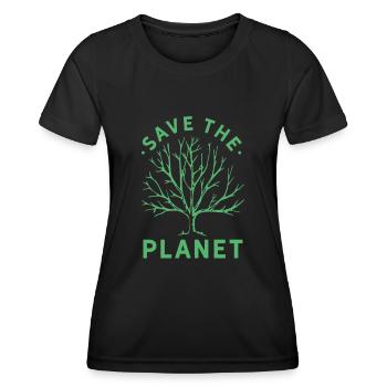 Climat L’environnement sauver le réchauffement climatique Changement climatique - T-shirt sport Femme - noir - Devant - AI Model Female 172 light (172cm)