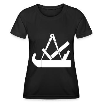 Schreiner Tischler Zunftzeichen - Frauen Funktions-T-Shirt - Schwarz - Vorne - AI Model Female 172 light (172cm)