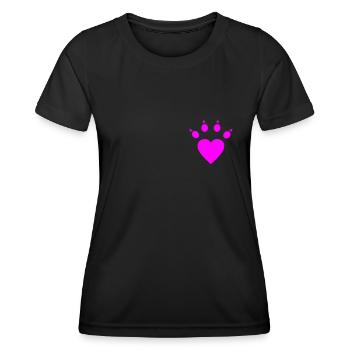Patte de chat coeur patte - T-shirt sport Femme - noir - Devant - AI Model Female 172 light (172cm)