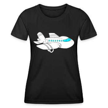 Flugzeug - Frauen Funktions-T-Shirt - Schwarz - Vorne - AI Model Female 172 light (172cm)