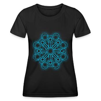 Heilige Geometrie Goa Zeichen Psytrance Kleidung - Frauen Funktions-T-Shirt - Schwarz - Vorne - AI Model Female 172 light (172cm)