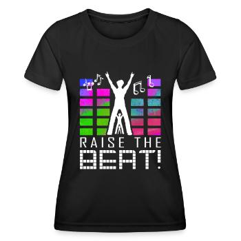 Beat lauter Lautstärke Musik Party Feier Alkohol - Frauen Funktions-T-Shirt - Schwarz - Vorne - AI Model Female 172 light (172cm)