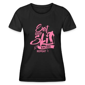 Coureur de ski coureur de ski course de ski course de ski - T-shirt sport Femme - noir - Devant - AI Model Female 172 light (172cm)