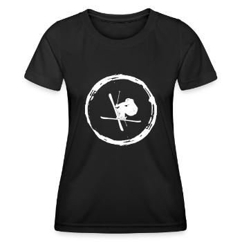 To ski - Women's Functional T-Shirt - black - Front - AI Model Female 172 light (172cm)