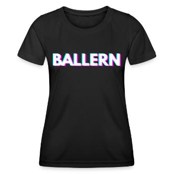 Baller Techno Rave Raver - T-shirt sport Femme - noir - Devant - AI Model Female 172 light (172cm)