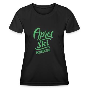 Moniteur de ski pour la fête après le ski Après le moniteur de ski - T-shirt sport Femme - noir - Devant - AI Model Female 172 light (172cm)