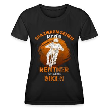 MTB - Frauen Funktions-T-Shirt - Schwarz - Vorne - AI Model Female 172 light (172cm)