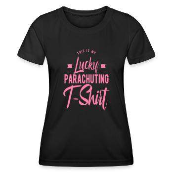 Fallschirmspringen - Frauen Funktions-T-Shirt - Schwarz - Vorne - AI Model Female 172 light (172cm)