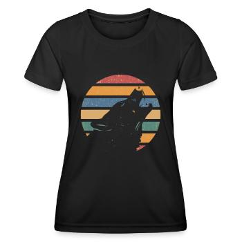 Restez Wild Wolf Nature Wilderness - T-shirt sport Femme - noir - Devant - AI Model Female 172 light (172cm)