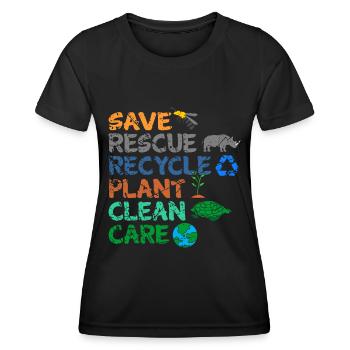 Umweltschützer Grüne Umweltschutz Spruch Öko - Frauen Funktions-T-Shirt - Schwarz - Vorne - AI Model Female 172 light (172cm)