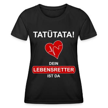 Lebensretter Sprüche Rettungsdienst Sanitäter - Frauen Funktions-T-Shirt - Schwarz - Vorne - AI Model Female 172 light (172cm)